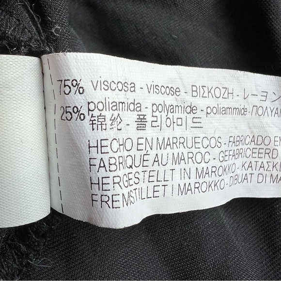 ZARA Velvet Wrap Top Sz S Black Floral Boho Gypsy Bell Sleeves V Neck Whimsical - Picture 11 of 16